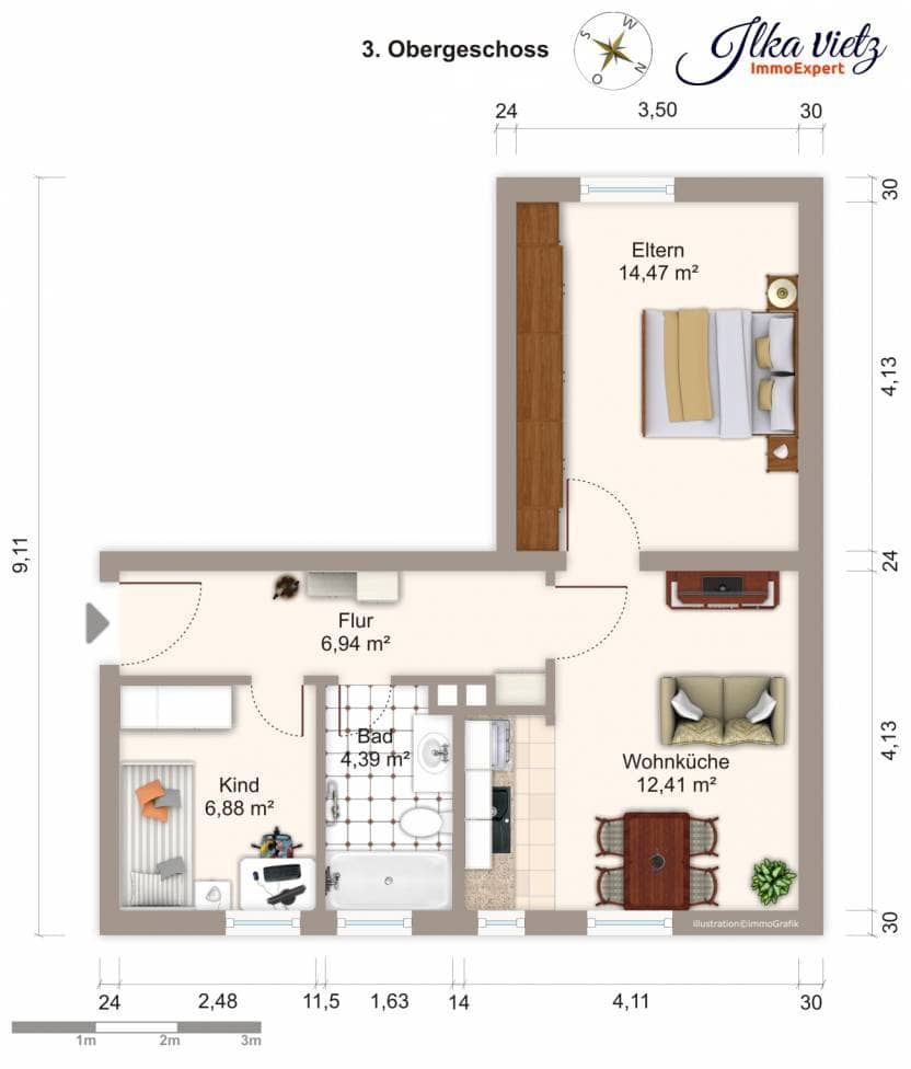 Wohnungsverkauf Neu-Ulm - Grundriss Wohnungsverkauf Neu-Ulm - Grundriss